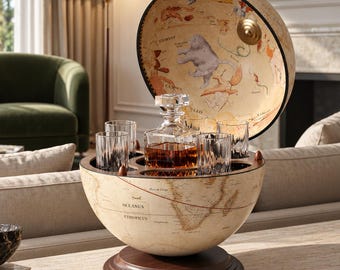 Vintage Globe Bar Cabinet, Drink Display (40cm)