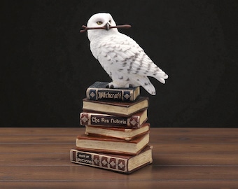 White Owl Sculpture, Hedwig Themed Decor