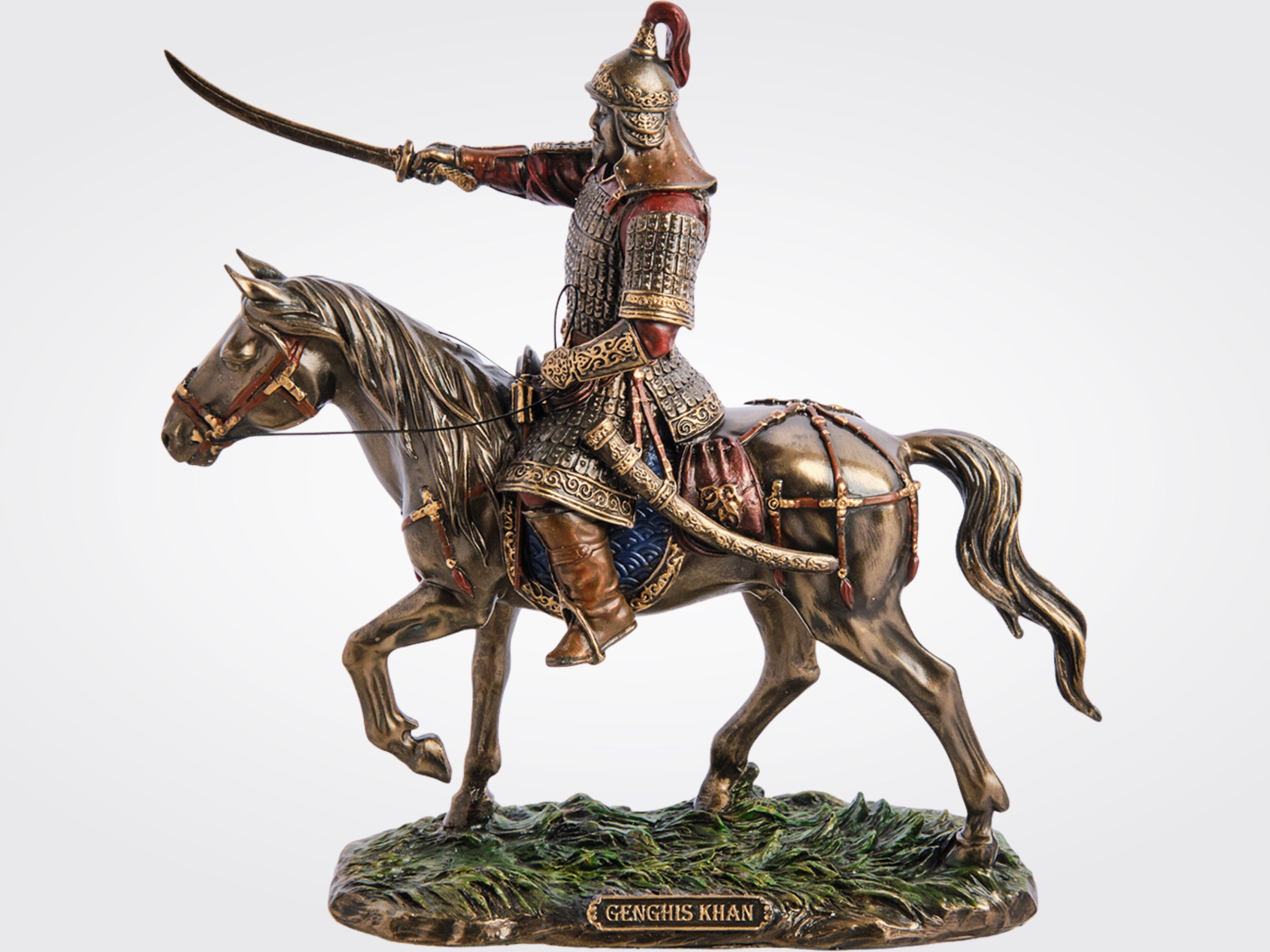 Genghis Khan Statue on Horse. Mongolian Warrior Statue. Etsy Canada