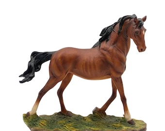 Estatua de Caballo Marrón, Pintada A Mano