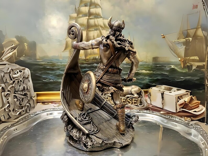 Viking Warrior Figurine, Office Decor Statue, Norse Mythology Sculpture ...