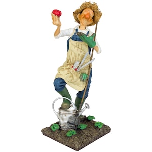 Funny Farmer Figurine - Unique Gardener or Farmer Gift Idea, Quirky Home Decor, Farmhouse Style Collectible
