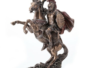 アレクサンダー像 - ブロンズ仕上げのマケドニアの騎馬戦士 - Etsy 日本