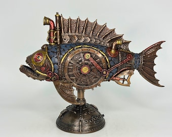Steampunk Piranha Figurine With LED Lights: Nautical Fish Decor - Etsy