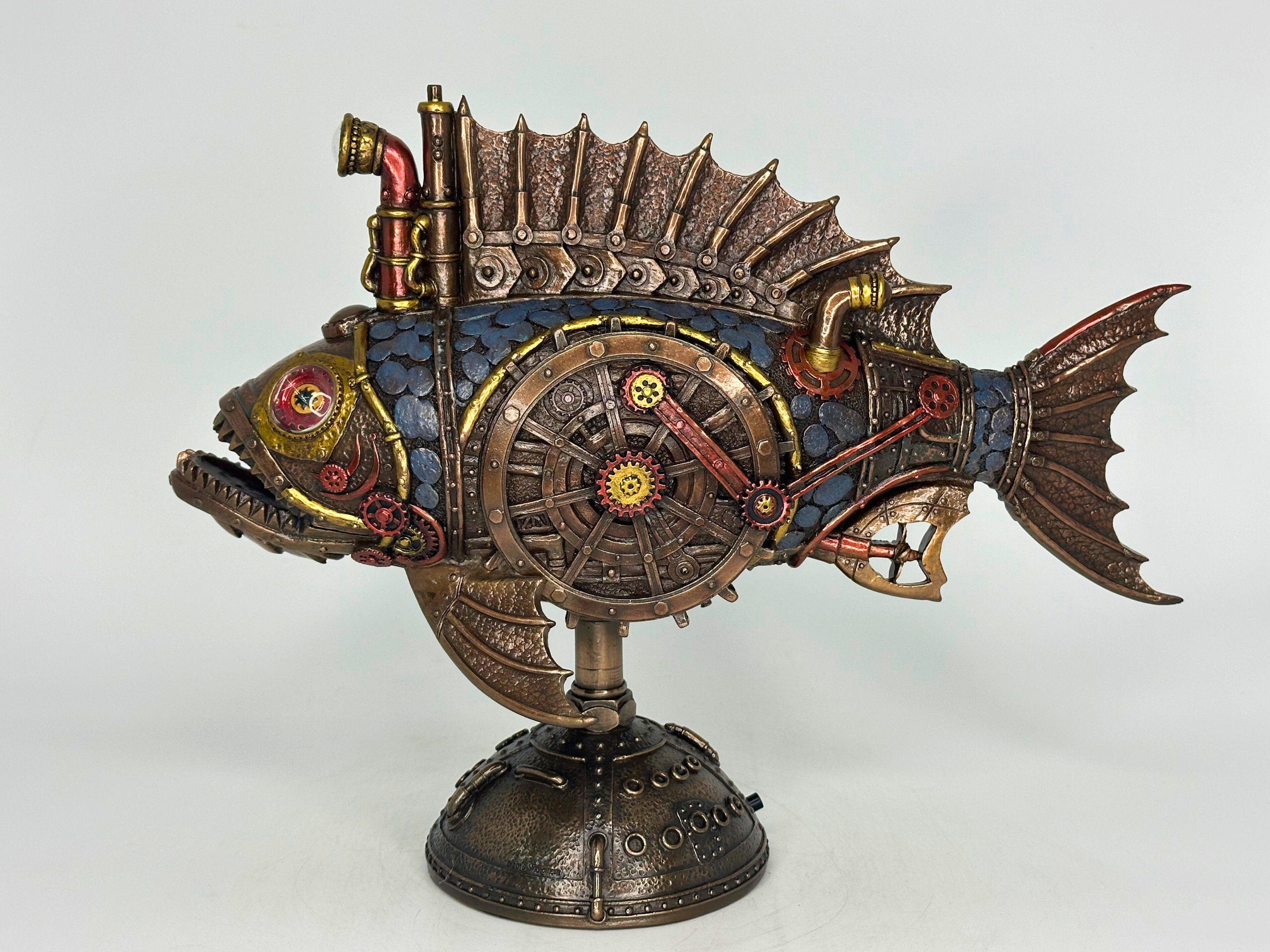 Steampunk Piranha Figurine With LED Lights: Nautical Fish Decor - Etsy