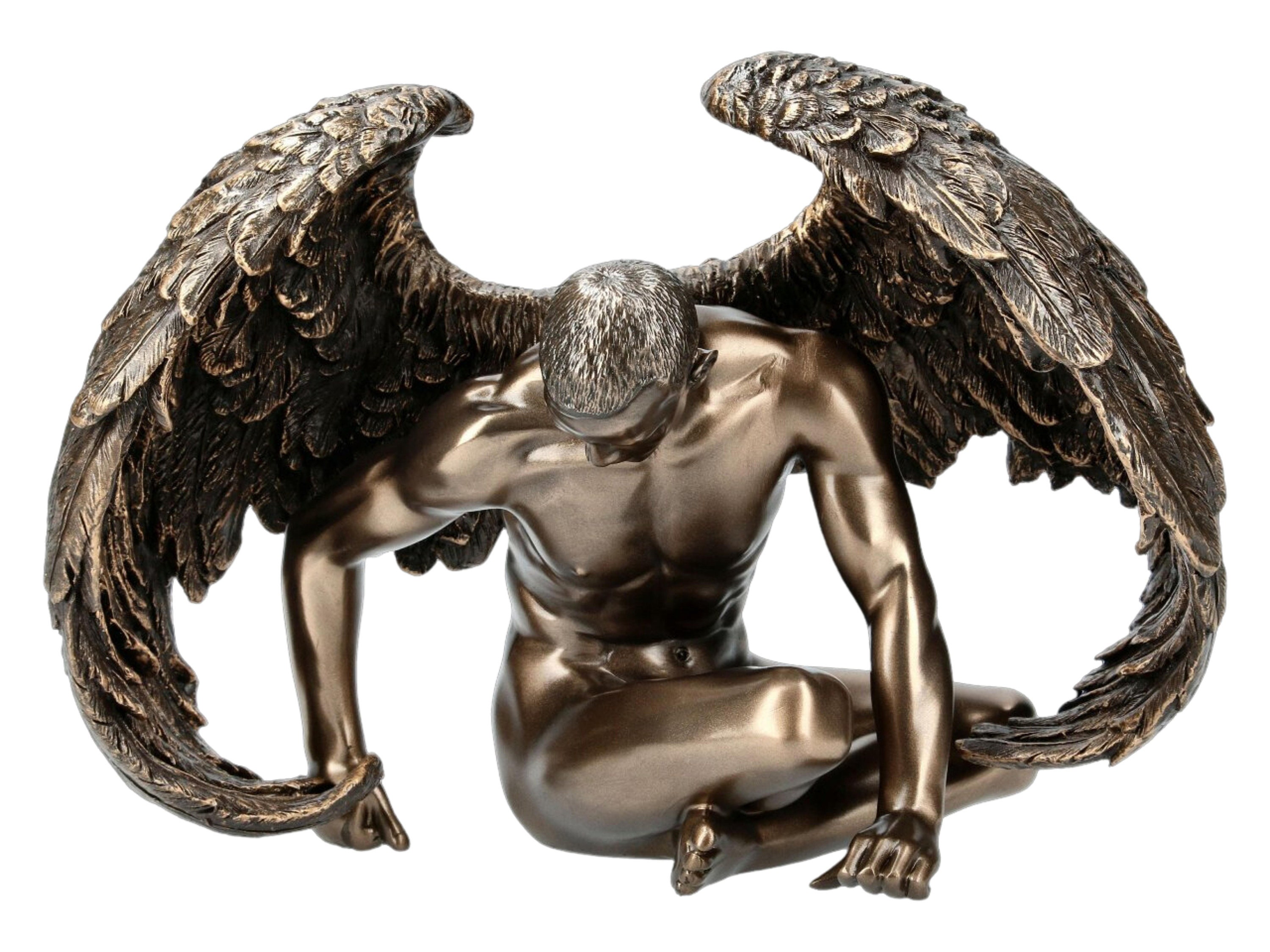 Naked Winged Man Statue Sculpture - Mythical Male Figure Art - Unique 
