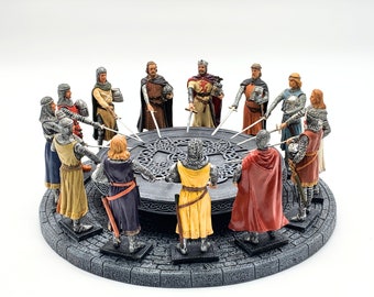 Figura de resina del Rey Arturo y los Caballeros de la Mesa Redonda