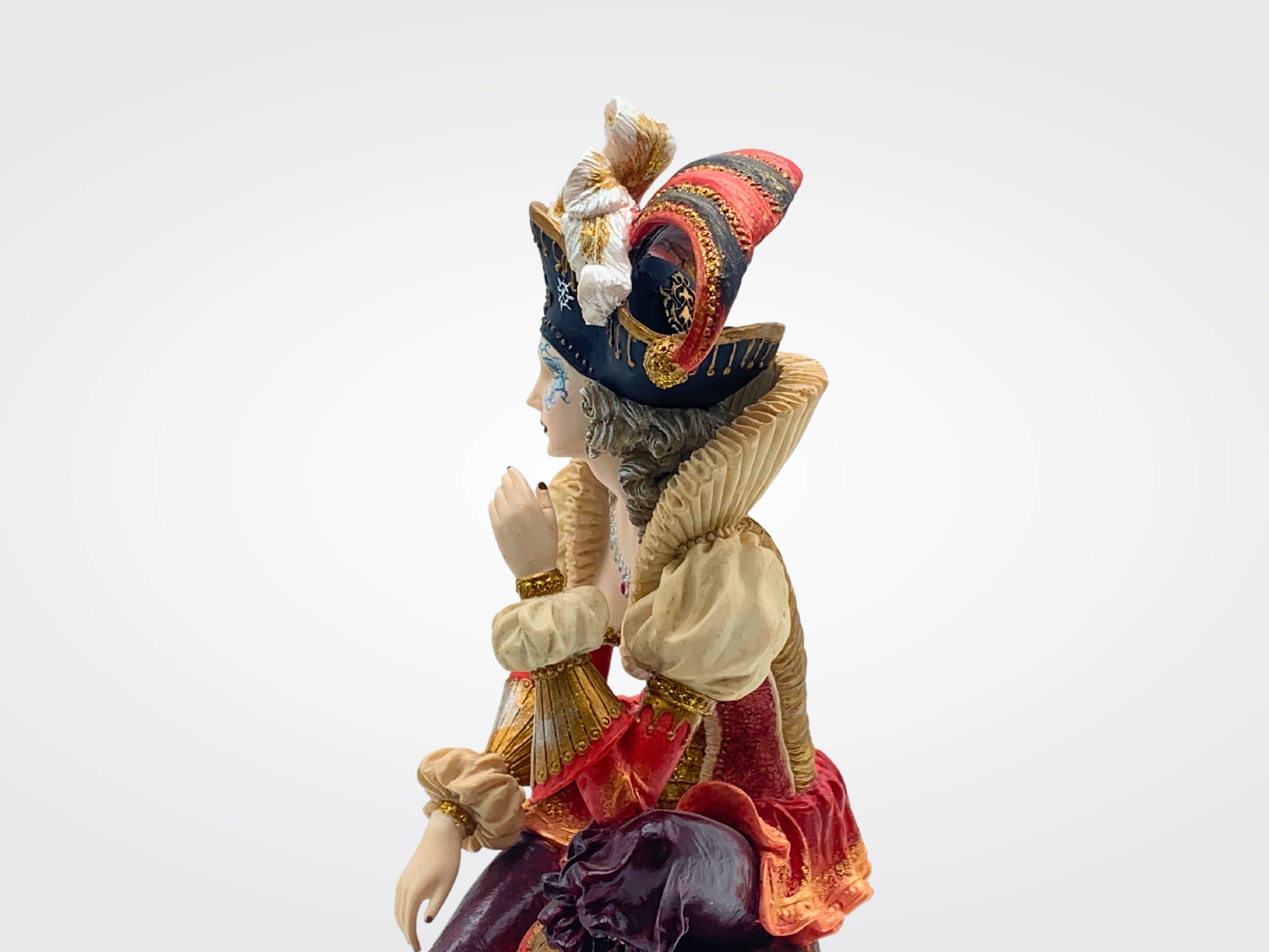 The Female Jester Figurine, Statue of Jester With Red Costume - Etsy