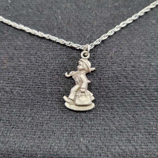 Goebel 925 Sterling Silver Hummel Club Merry Wanderer Necklace Pendant 1990