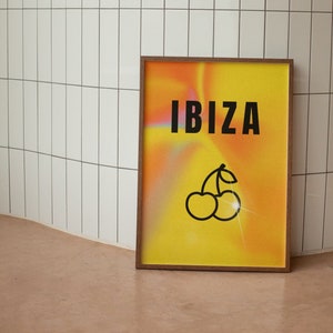 Ibiza Digital Poster, Ibiza Spain Poster, Vibrant Wall Art, Ibiza Cherry Print, Pacha Ibiza, Travel Wall Art, Digital Download Poster, Ibiza