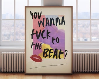 To The Beat Print, Cloonee Poster, Tech House, House Music Wall Art, EDM House Music,  Techno Wall Art, Rave Print, Music Poster, Tech House
