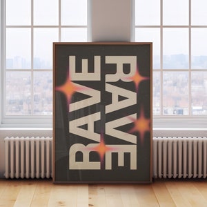 Rave Print, Electronic Music Wall Art, Rave Wall Decor, Techno Music Poster, 90s Acid, Raving, 90s Poster, Rave Poster, Dance Music Print