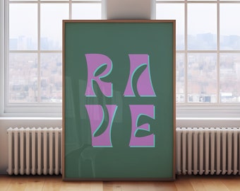 Rave Poster, Rave Digital Art, Electronic Music Print, House Music, Rave Culture, EDM Poster, Techno Poster
