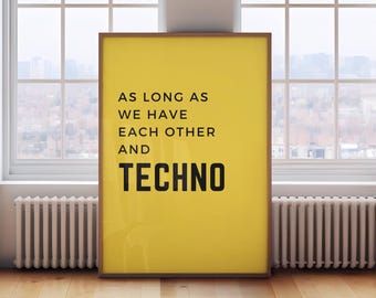 Techno Music Digital Art, Techno Printable Wall Art, Techno Music Print, Rave Poster, Rave Culture, Electronic Music