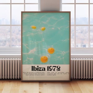 Ibiza 1972, Ibiza Vintage Print, Retro Art, Beach Party Decor, Summer Vibes, Nostalgic Artwork, Island Poster, Travel Print, Boho Art Poster