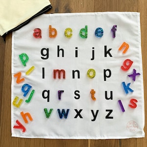 Handmade Lowercase Resin Alphabet Letter Mat Learning Toy – Sensory & Educational Gift for Kids | Alphabet Puzzle | Letter Matching Mat