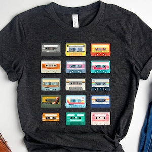 Cassette Tapes Shirt, Pop Culture T-shirt, Vintage Gift For Music Lovers, 80s Retro T-shirt, 90s Tshirt, Analog Life Tshirt, Analogue