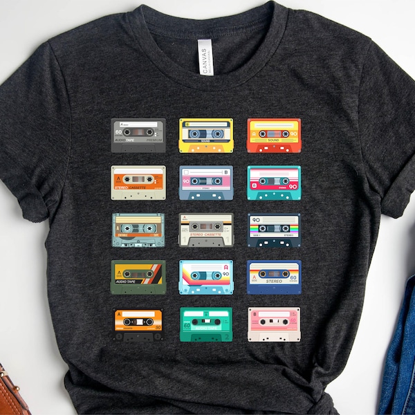 Chemise à cassettes, T-shirt Pop Culture, cadeau vintage pour les mélomanes, T-shirt rétro des années 80, T-shirt des années 90, T-shirt Analog Life, Analogique