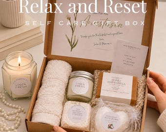 Spa Gift Box Milestone Birthday Relaxation Set Personalized Bath Package Self Care Kit Pamper Hamper Woman Handmade Soap Candle
