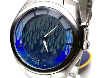 Fossil Big Tic Blue Flame Digital Animated JR-8222 Wrist Watch