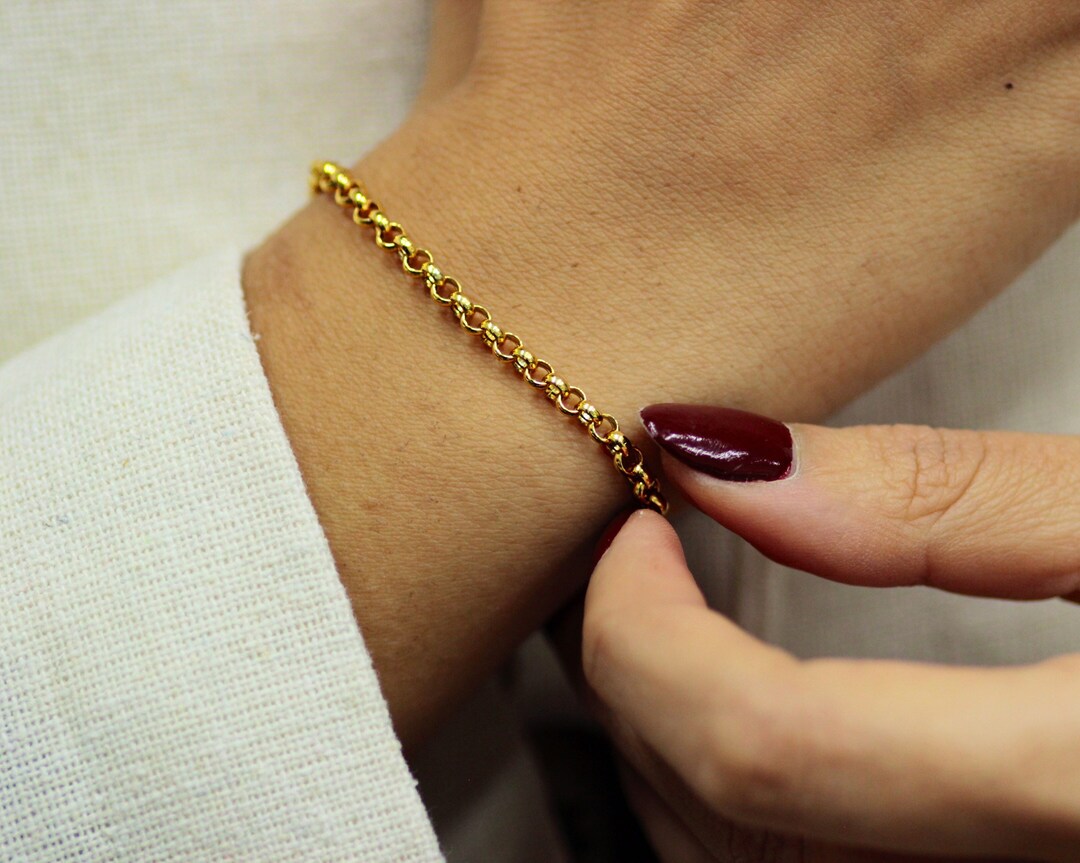 14K Gold Rolo Cable Chain Rolo Cable Chain Gold Rolo Chain Necklace