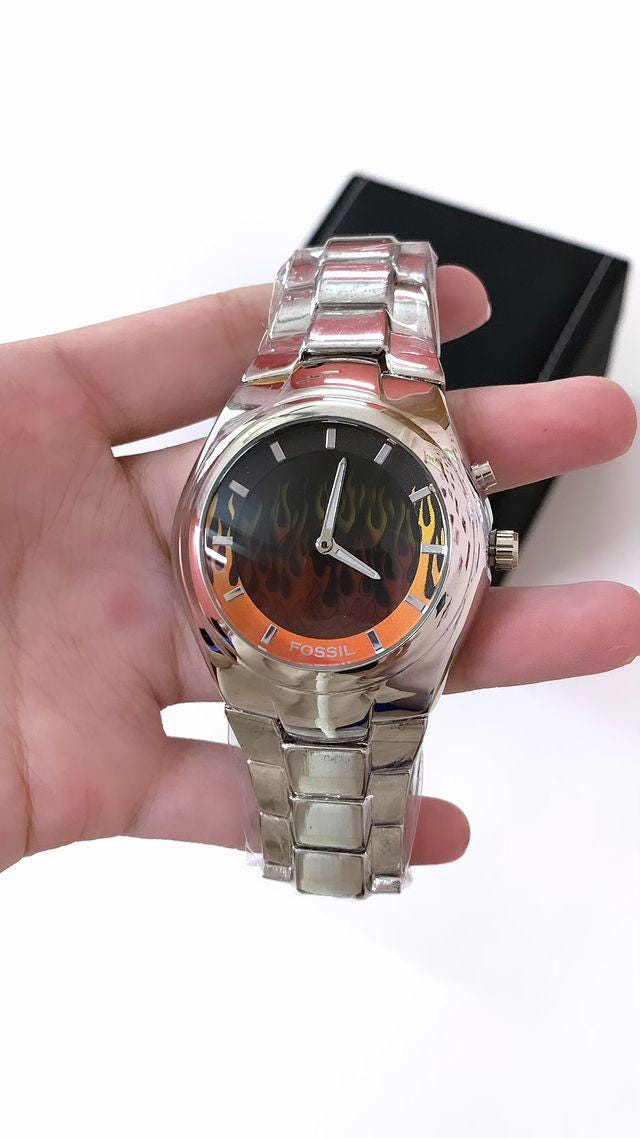 Fossil Big Tic Flame Digital Animated Vintage Retro Wrist Fossil Big Tic Flame Digital Animated Vintage Retro Wrist