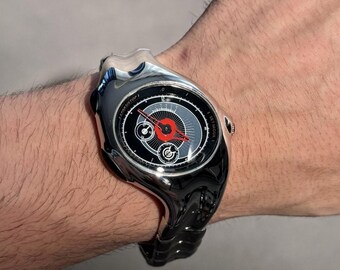 Triax Armored Chrono Black Dial Stainless Steel Watch