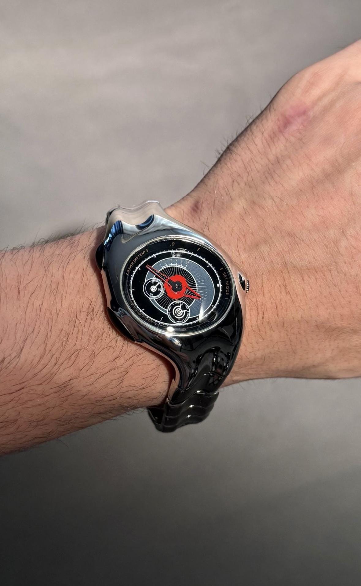 Triax Armored Chrono Black Dial Stainless Steel Watch