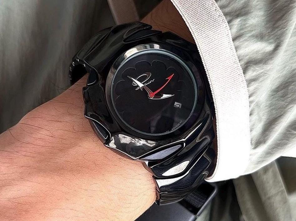 Oakley Blade 2 Silver Link Saw Frame Wristwatch Stainless Oakley Blade 2 Silver Link Saw Frame Wristwatch Stainless