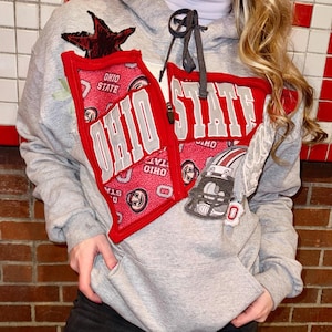 The Ohio State University One-of-a-kind Hoodie / Buckeyes Sweatshirt / Handmade OSU Apparel / Tailgate Outfit
