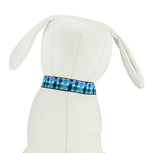 Summer Plaid (Blue) - Dog Collar, Durable Dog Collar, High Quality Dog Collar, Cute Dog Collar, Adjustable Dog Collar