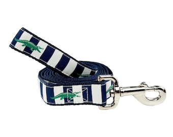 Alligators (Navy) - Dog Leash, Pet Leash, Durable Dog Leash, High Quality Dog Leash, Cute Dog Leash
