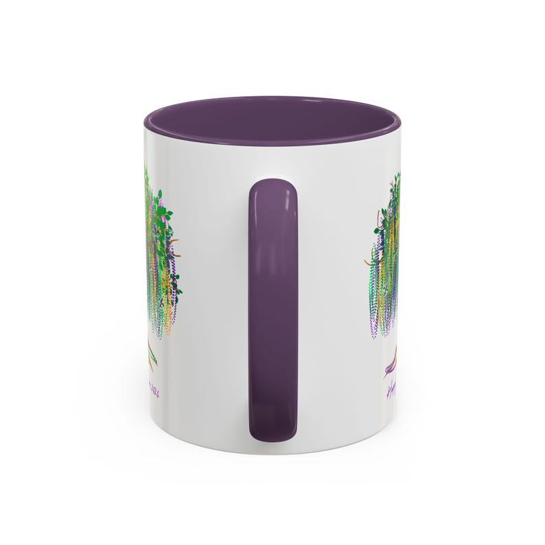 Mardi Gras 2026 Mug, Mardi Gras Tree Mug, Watercolor Mardi Gras Bead Tree, Mardi Gras Carnival Mug, Saints Mug, Ceramic Mug 11oz 15oz afbeelding 10