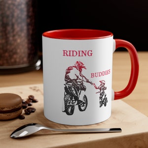 Riding Buddy Mug, Ceramic Mug 11oz, Gift For Him, Daddy Gift, Daddy&#39;s riding buddy Mug