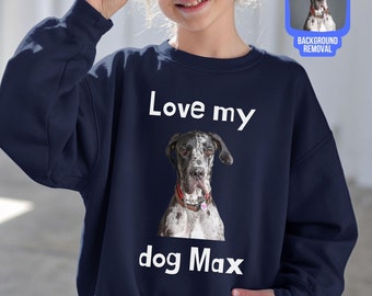 Custom Youth Sweatshirt, Custom Photo and Text, Customized Kids Pullover, Unique Gift for Children, Custom Printed Image Kids Sweatshirt