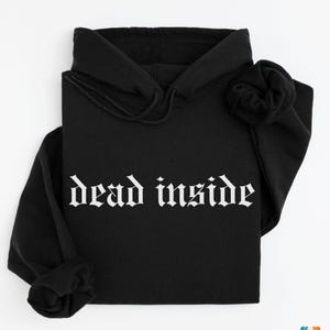 Grunge Hoodie, Goth Sweatshirt, Sad Aesthetic Pullover, Black Oversized Hoodie, Anti Social Streetwear, Soft Edgy Hoodie Gift, Ironic Hoodie
