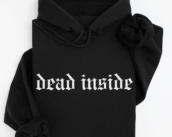 Grunge Hoodie, Goth Sweatshirt, Sad Aesthetic Pullover, Black Oversized Hoodie, Anti Social Streetwear, Soft Edgy Hoodie Gift, Ironic Hoodie