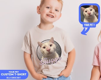 Custom Pet Portrait Toddler Shirt, Personalized Dog Name Kids Tee