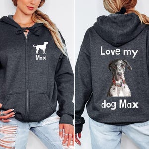 Custom Zip-Up Hoodie, Personalized Hoodie Image and Text, Unisex Full-Zip Hooded Sweatshirt, Custom Printed Unique Hoodie for Her or Him