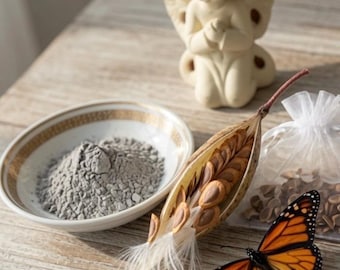 Memorial Gift for Loss of Loved One or Pet – Stand-in Ash & Milkweed Seed Kit | Fake Cremated Remains for Scattering, Planting Ceremonial