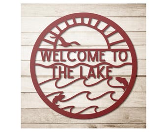 Lake House Metal Sign: Lake Lover Wall Art, Steel Decor