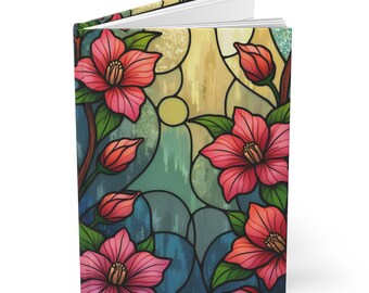 Floral Stained Glass Journal: Blossom Hardcover Writing Notebook