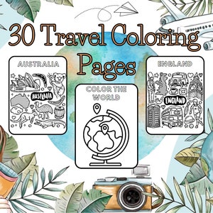 Coloring Pages Travel, Travel Coloring Pages, Travel Activities, Travel Printable, Vacation Coloring Pages
