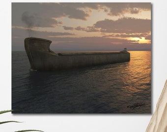 Noah's Ark Sunset Print – Signed Biblical Christian Art