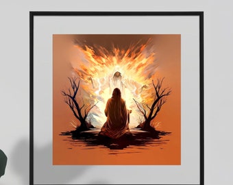 Moses and the Burning Bush Art Print | Christian Fine Art (Digital Download)