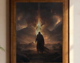 Burning Bush Art Print – Moses Biblical Scene (Digital Download)