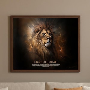 Lion of Judah | Christian Wall Art | Printable Bible Verse Décor | Digital Download | Inspirational Home Décor
