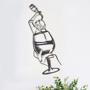 Wine and Woman-wanddecoratie DXF: nauwkeurig vervaardigd voor lasersnijden.