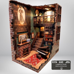 Magical Book Nook Digital Kit Design: Laser Cut Files svg - dxf- jpg (Digital Download)