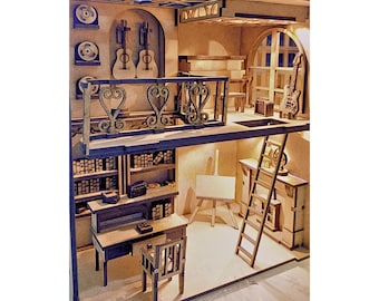 DIY Book Nook Scene: Laser Cut Miniature Bookshelf Insert (DXF & SVG Files)